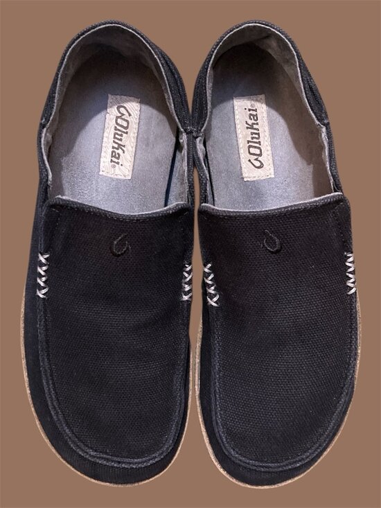 OluKai Men\'s Size 9 Moloa Kapa Black Canvas Loafers main image 7